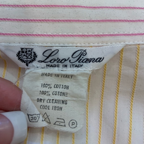 Loro Piana Striped Long Sleeve Button-Up Top / Size: IT42,US8 - Picture 4 of 4
